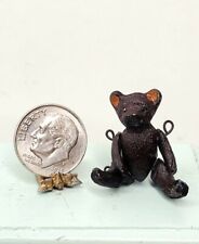 Vintage Hantel Tiny Jointed Teddy Bear 1:12 Dollhouse Miniature 1.25” Pewter picture