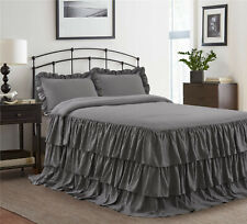 HIG 3 Piece Classic Ruffle Skirt Bedspread Set 30 inches Drop Queen King Size picture