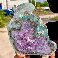 2.36LB Natural agate Amethyst geode quartz cluster crystal specimen Healing picture