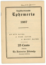 Vintage Scientific Ephemeris 1887 Rosicrucian Fellowship Booklet Max Heindel picture