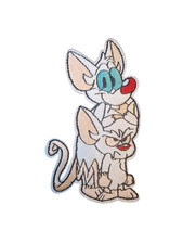 Pinkie & The Brain Retro Cartoon Iron On Patch Sew on transfer Embroidered badge picture