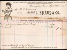 1874 Birmingham Ct - WOMENS CORSETTS - L Kraus & Co - EX Rare Letter Head Bill picture