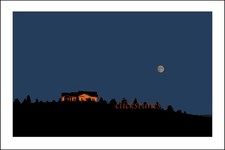 *2012* MOON US HWY83 NEAR BISMARCK ND 30”X20” COLOR ARCHIVE PHOTO PAPER-UNFRAMED picture