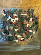 VINTAGE Christmas Light Replacement Flasher Bulbs Red Tip Push In Bulk Lot picture