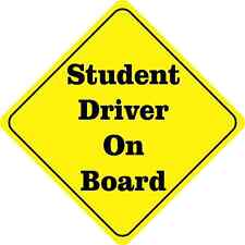 10in x 10in Student Driver On Board Magnet Car Truck Vehicle Magnetic Sign picture