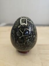 490g Natural Peacocks Eye Crystal Polishing Stone Ball Healing Plus Stand picture