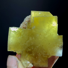 82g Natural Yellow Transparent Cubic Fluorite Mineral Specimen/ BeiJing China picture