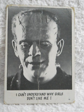 Frankenstein Monster Card 1973 You'll Die Laughing #53 I Can’t Understand Why picture