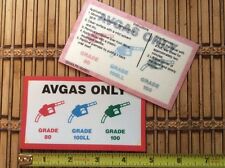 AIRPLANE WING AVGAS ONLY FUEL FILL POINT DECAL GENERAL AVIATION AIRCRAFT 2 EACH picture