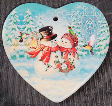 Snowman Couple heart-shaped Christmas ornament (v. nice) picture