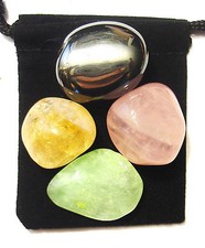 KIDNEY STRENGTH Tumbled Crystal Healing Set =4 Stones +Pouch +Description Card picture