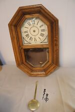 Vintage Howard Miller Chime Wall Clock 612-475 Oak with Pendulum picture