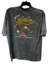 Vtg Harley Davidson T-Shirt XL Denver Eagle Freedom Single Stitch picture
