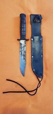 Old Vintage MILITARY SURVIVAL  KNIFE with Sheath, Rough Condition Estate Find picture