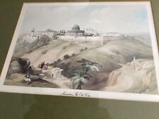 Apri 1839 Print of Old City Jerusalem 20.5”X17.5”Matted & framed picture