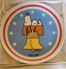 Vintage Peanuts Schmid 1976 Snoopy Bicentennial Plate- 1776-1976 picture