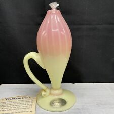 Vintage Williamsburg Glass Co Burmese Uranium Lantern Sparking Lamp Glows picture