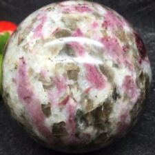 1pc 60-70mm Natural Pink Tourmaline Crystal In Granite Sphere - Madagasca picture