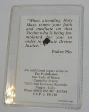 Stigmata St Saint Padre Pio pocket relic Holy Mass card patron of adolescence picture