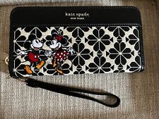 Disney 100 Years Kate Spade Minnie Mickey Mouse Leather Jacquard Wallet NWT picture