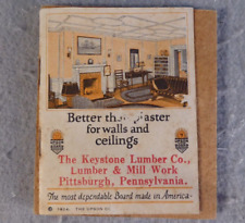 Upson Board Keystone Lumber Co. Vintage 1924 Advertising Sample Walls Ceilings picture