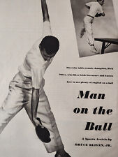 1949 Original Esquire Art Photographs Profile Table Tennis Player Dick Miles picture