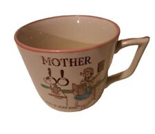 Vintage 1940s Mothers Day Moms Work Is Never Done Cup Mug Earthenware picture
