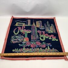 Vintage New York USA Landmarks Pillow Cover 18” X 18” Souvenir Never Used VGUC* picture