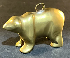 Solid Brass Polar Bear With Hanger, Heavy, Brutalist, Cubist,  Paperweight, Vint picture