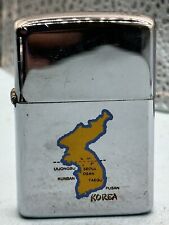 Vintage 1980 Korea War Map High Polish Chrome Zippo Lighter picture