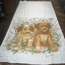 Vintage 2 Puppies Beach Towel 28”x54” NEW picture