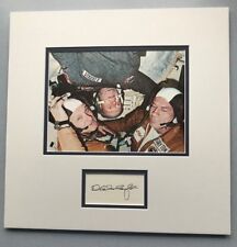 Astronaut Deke Slayton Signed Card with Official NASA Onboard Apollo-Soyuz Photo picture
