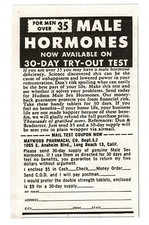 1951 MAYWOOD PHARMACEUTICALS Male Hormones ED cure Long Beach CA Vintage Ad picture