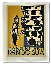 Vietnam Poster Propaganda Increase Rapid Production of Dairy Milk Cows 12X16in picture
