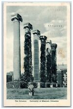 Columbia Missouri Postcard Columns University Exterior View 1942 Vintage Antique picture