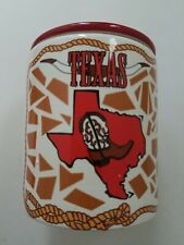 NIB Texas theme COOKIE or Food Safe Storage JAR in Gift box Collegiate Colors  picture