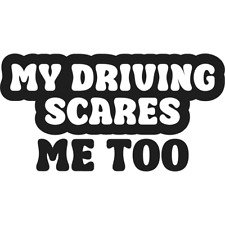 My Driving scares me too decal / funny / FREE DECAL INCLUDED picture