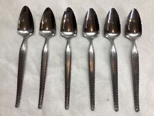 Lot Of 6 Granada National Stainless Serrated Tip Grapefruit Spoons Japan picture