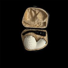 Large lattice Apple Block Meerschaum Pipe 925 silver unsmoked w case MD-270 picture