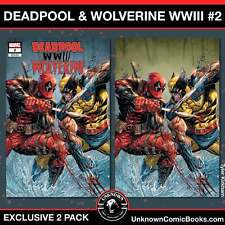 [2 PACK] DEADPOOL & WOLVERINE: WWIII #2 UNKNOWN COMICS TYLER KIRKHAM EXCLUSIVE V picture