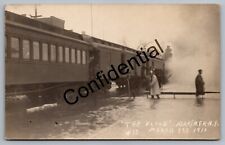 Real Photo Railroad Train Herkimer NY Flood Of 1910 New York NY RP RPPC M159 picture