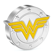 DC COMICS - WONDER WOMAN Logo 1oz Pure Silver Coin - NZ Mint picture