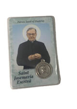 St Josemaria Escriva Patron Saint of Diabetes Medal In Laminated Prayer Card picture