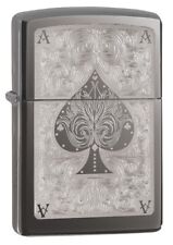 Zippo 28323, Ace of Spades-Filigree, Black Ice Finish Lighter, Full Size picture