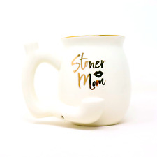 [Defect] Wake and Bake Stoner Mom White Ceramic Coffee Tea Pipe Mug - R1 picture