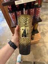 NEW Disney Parks Starbucks Gold Black Ombre Jeweled Tumbler 2024 WDW picture