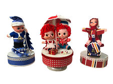  vtg Sank Japan Lot of 3 Christmas toy wind up musical rotating figurines  picture
