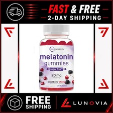 Micro Ingredients Melatonin 20mg Gummies 120 Ct Sugar Free Sleep Aid BlackBerry picture