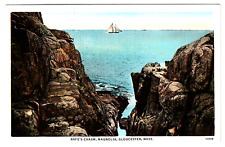 Gloucester Mass RAFE'S CHASM Ocean Rocks Shore Gap Magnolia Vintage MA Postcard picture