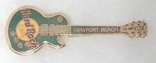 Vtg 90's Hard Rock Café NEWPORT BEACH Gibson Guitar Green Gold Tone Pin Brooch  picture